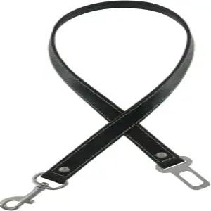 자동차용 DowgClub 정품 가죽 반려견 안전벨트 안전한 방해 요소 없는 주행 군용 등급 하드웨어가 장착된