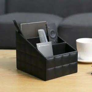모던 인테리어 오피스 거실 가죽 3단 리모컨 정리함_24822549