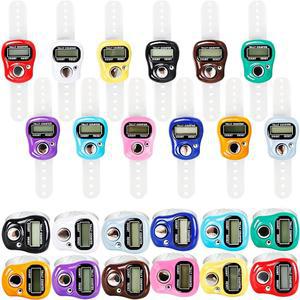 노코인 24피스 핸드 집계 카운터 5 디지털 전자 손가락 클리커 리셋 가능한 핸드헬드 LCD 디스플레이 번호 클릭하여 랩 코칭 니팅 낚시 골프 앤 로우