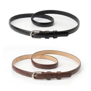 슬림 여성 은장 벨트 버클 허리띠 여자 원피스 코디