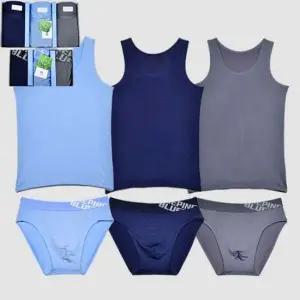 시원한 인견 남성 런닝 삼각팬티 3매입 세트 0066sa