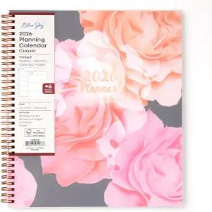 블루 스카이 2026 주간 및 월간 플래너 캘린더 2026년 1월 - 12월 8.5인치 x 11인치 유연한 커버