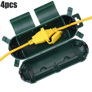 4pcs 야외 연장 코드 안전 커버 씰, 콘센트 플러그를 보호하기 위해 비바람에 견디는 전기 연결 상자