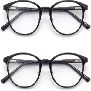 폭스무크 블루 라이트 차단 안경 라운드 여성 남성 컴퓨터 안티 스트레인/UV/글레어 게이밍