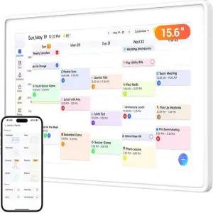 디지털 캘린더 15.6인치 월 플래너 전자 및 안무 차트 가족 일정을 위한 스마트 터치스크린 인터랙티브