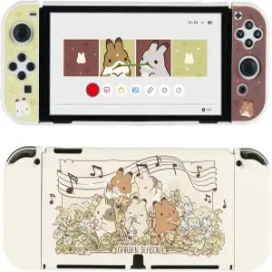 스위치 OLED와 호환되는 슬림 커버 케이스 하드 PC 보호 쉘을 위한 GeekShare 귀여운 - Team Timothy