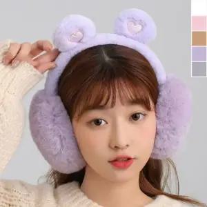 보온귀덮개 겨울 양털 곰머리띠 귀마개 보온 귀덮개 귀도리 1P