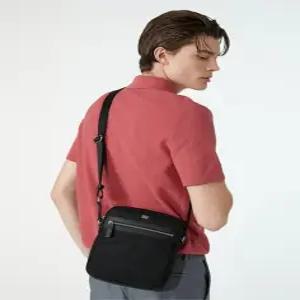 닥스 액세서리 남성 25SS [스테디셀러]블랙 로고장식 나일론 크로스백 WBBA5E771BK