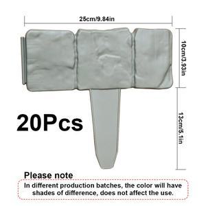 20개 플라스틱 정원 테두리 모조 장벽 울타리 야외 파티오 패널