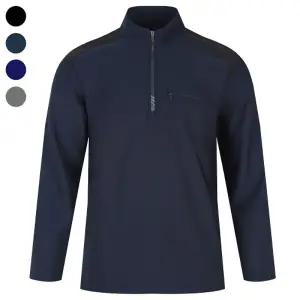 남자 겨울 포근한 기모 스판 반 집업 티셔츠 BR-L-TS-Q006-네이비