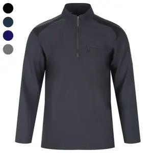 남자 겨울 포근한 기모 스판 반 집업 티셔츠 BR-L-TS-Q006-차콜