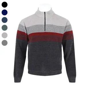 남자 겨울 포근한 밍크 기모 반 집업 니트티 BR-L-KN-Q006-베이지