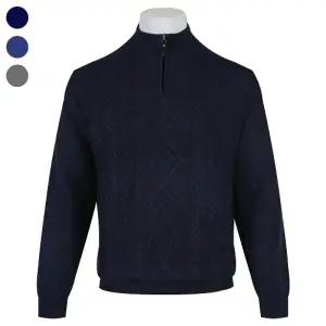 남자 겨울 케이블 기모 반 집업 베이직 니트 DD-L-KN-628-2-블루