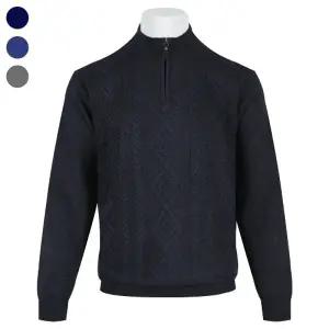 남자 겨울 케이블 기모 반 집업 베이직 니트 DD-L-KN-628-2-네이비