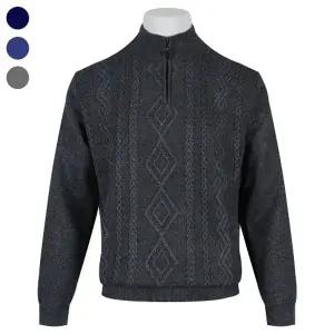 남자 겨울 케이블 기모 반 집업 베이직 니트 DD-L-KN-628-2-그레이