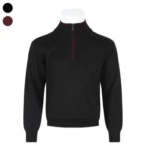 남자 겨울 국내제작 울 반집업 니트 티셔츠 NA-L-KN-Q004-검정