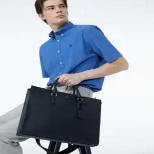 헤지스 액세서리 남성 25SS WUBA5E355BK 블랙 로고프린트 소가죽 서류가방22490625002345510