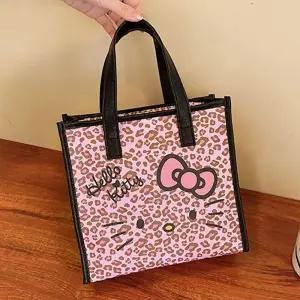 헬로키티 호피 사각 토트백