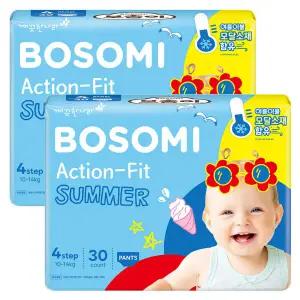 [롯데백화점]깨끗한나라 보솜이 액션핏 썸머 팬티 대형 30개입x2팩