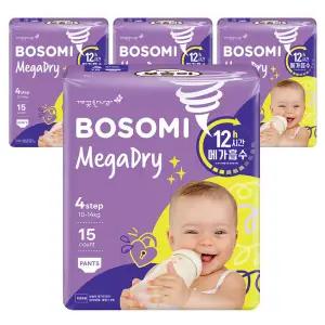 [롯데백화점]깨끗한나라 보솜이 메가드라이 팬티 대형 15개입x4팩