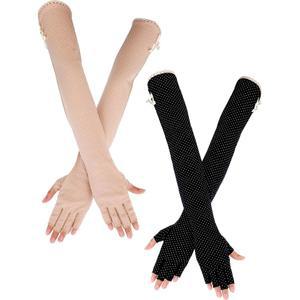 장디 2쌍 여성 자외선 차단 드라이빙 글러브 터치스크린 암 선 블록 아웃도어 스포츠 여름 용품용