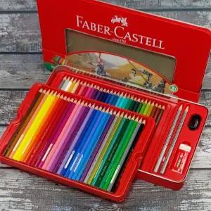 파버카스텔 유성색연필 틴 60색+연필+깎이+지우개 Set