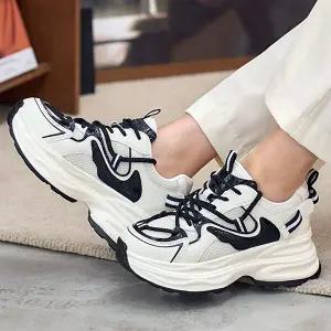 더힐슈즈 가죽콤비 메쉬 키높이 7cm 여성여자 슬립온 스니커즈 운동화 sjpe-s-822