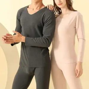 겨울 따뜻한 남성 여성 무봉재 심리스 발열 내복 세트