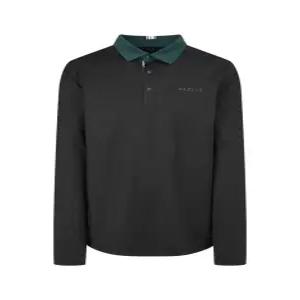 헤지스 골프 26SS HUTS6B311BK 블랙 남성 카라 배색 긴팔 티셔츠22488955912343656