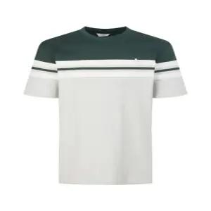 헤지스 골프 남성 25SS WPTS5B904E3 스테디셀러 그린 컬러블록 면 반팔티셔츠22482615962343679