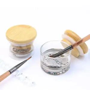 네일아트 뚜껑있는 브러쉬 클리너 글래스 리퀴드볼