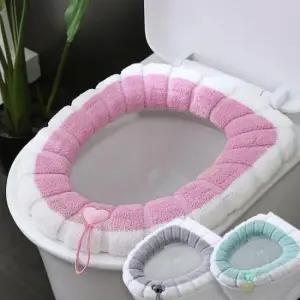 따뜻한변기 화장실 양변기 극세사 손잡이 변기커버