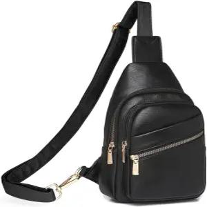 남성용 ANPTER 슬링백 여행용 크로스바디 가슴 가방 PU 가죽 오버숄더 지갑 백팩