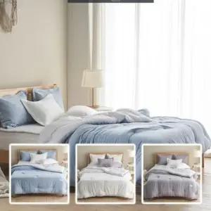 겨울이불 콤브른 아사 60수 소프트 워싱 침대패드 Q 블루