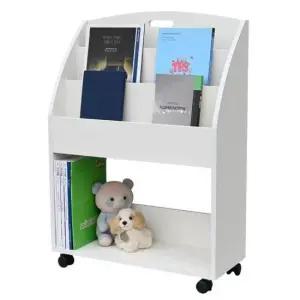 이동식책꽂이 이동식4단잡지대60 전면책꽂이 카달록 전단지 꽂이