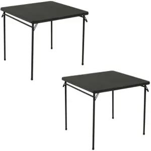 코스코 스퀘어 접이식 테이블 34인치 블랙 스틸 프레임 비닐