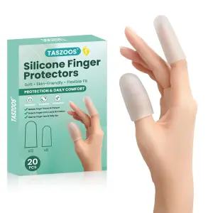 태조오스 젤 핑거 코트 및 슬리브 - 손가락 끝 엄지 지지용 실리콘 프로텍터 20개 트리거 관절염 물집
