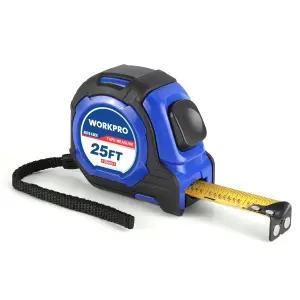 WorkPRO 25FT 자동 잠금 테이프 측정 1/8 분수 읽기 쉬운 엔지니어용 더블 리트랙트 정확도 1/32 마그네틱