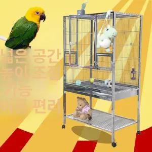 앵무새 케이지 철제 횟대 회색앵무 대형새장 날림장 사육 아크릴 바퀴 사육통 가정용 조류 이