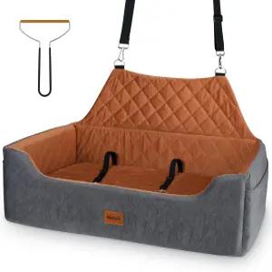 55파운드 미만의 중대형견을 위한 대형견 카시트 소형견 2마리를 고가 부스터 탈부착 및 세척 가능 안전