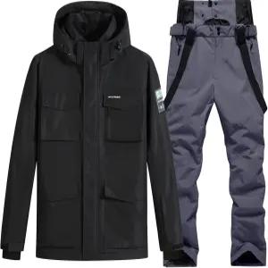 남성 스키 재킷 및 바지 세트 방수 스노우슈트 방풍 겨울 야외 스키복
