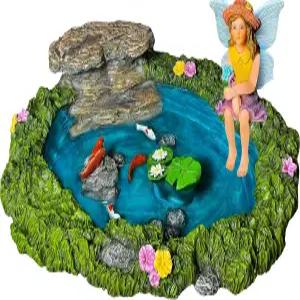 무드 랩 요정 정원 - 미니어처 피쉬 폰드 피규어 키트 액세서리 2종 세트 야외 또는 집 장식