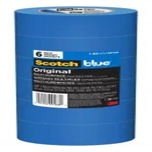스카치블루 오리지널 멀티 서피스 페인터 테이프 2인치 너비1.88인치 x 60야드 6롤 블루 페인트 표면을