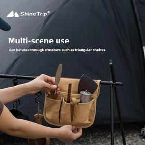ShineTrip 야외 캠핑 의자 팔걸이 가방, 방수 및 내마모성, 다기능 이중 레이어 보관