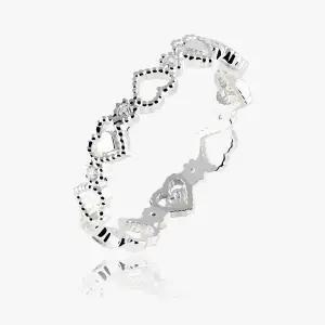 [엘렌쥬얼리]실버 Silver 925 하트 인 하트 브릿지 미스 링 은 반지