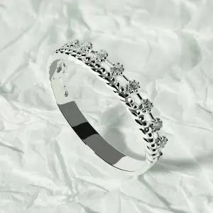 [엘렌쥬얼리]실버 Silver 925 슬림 크라운 큐빅 왕관 미스 링 은 반지