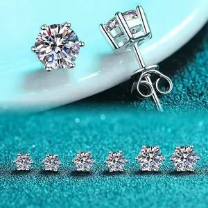 실버 다이아 육발 귀걸이 여성데일리 웨딩 고급쥬얼리