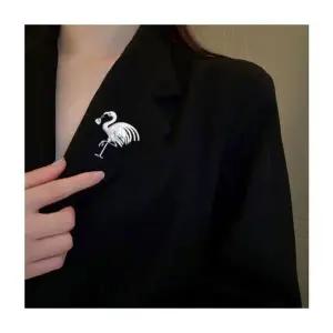 지르콘 플라밍고장식 화이트 큐빅 여성 정장 브로치