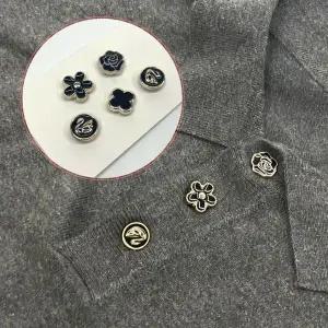 자석 매너 단추 브로치 블랙 믹스 5종 세트