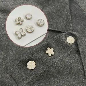 자석 매너 단추 브로치 화이트 믹스 5종 세트